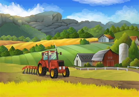 Rural farm landscapes vector design 02 free download