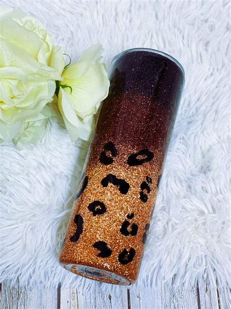 Leopard Tumbler Glitter Tumbler Custom Glitter Tumbler - Etsy