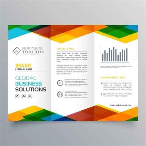 Triptych leaflet with geometric shapes F... | Free Vector #Freepik # ...