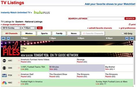 TV Listings - Find Local TV Shows and Movie Schedules - Listings Grid ...