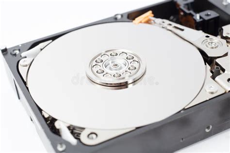 Inside Hard Disk Drive (HDD)-Computer Hardware Components. Stock Image - Image of components ...