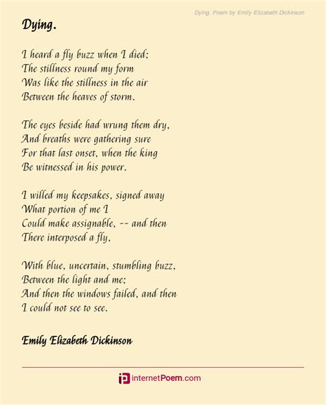 Dying. Poem by Emily Elizabeth Dickinson