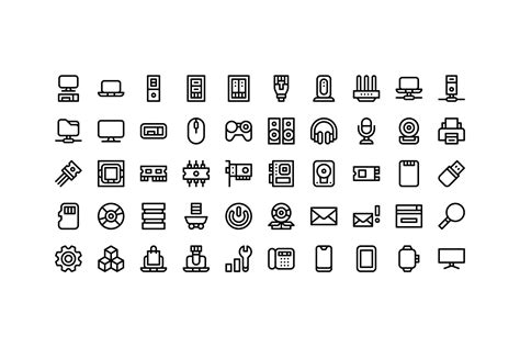 50 Information Technology icons By Side Project | TheHungryJPEG