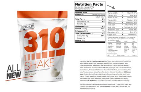 310 Shake Nutrition Label | Besto Blog