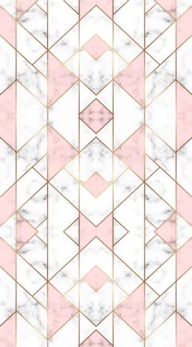 Pink geometric figure Cool abstract wallpaper - TenStickers