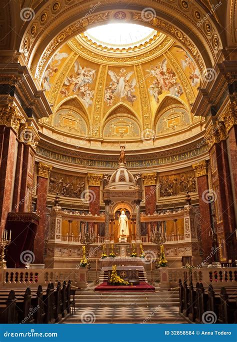 Budapest, Interior of the Saint Stephen Basilica Stock Photo - Image of building, christian ...