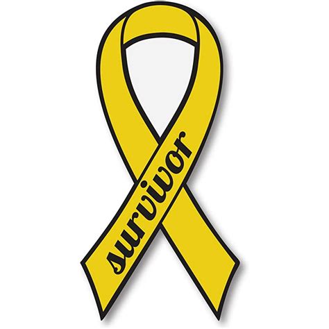 Gold Childhood Cancer Survivor Ribbon Car Decal 7" - Walmart.com - Walmart.com