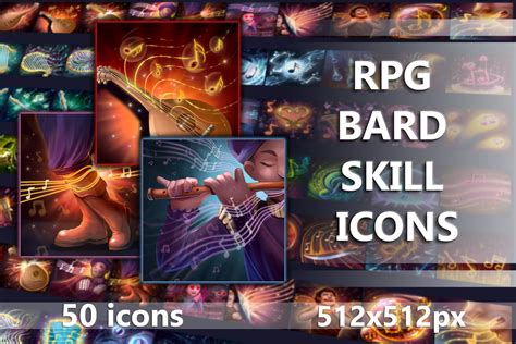 RPG Bard Skill Icons Download Pack - CraftPix.net