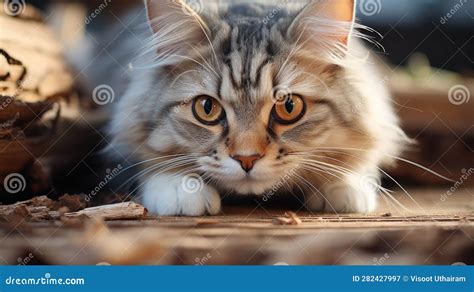 A cute Savannah cat stock illustration. Illustration of tabby - 282427997