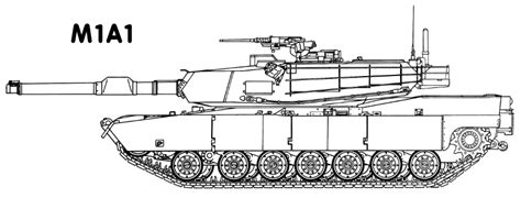 M1A1 Abrams tank outline