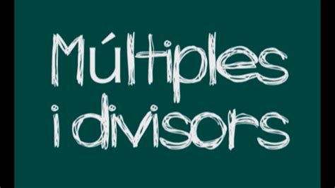 1 MULTIPLES I DIVISORS - YouTube