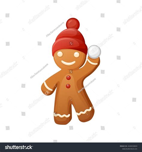 Funny Gingerbread Man Clipart Christmas Cookie Stock Vector (Royalty ...