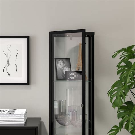 BLÅLIDEN glass-door cabinet, black, 133/4x125/8x591/2" - IKEA