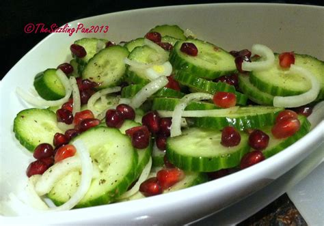 The Sizzling Pan: Cucumber-Onion-Pomegranate salad