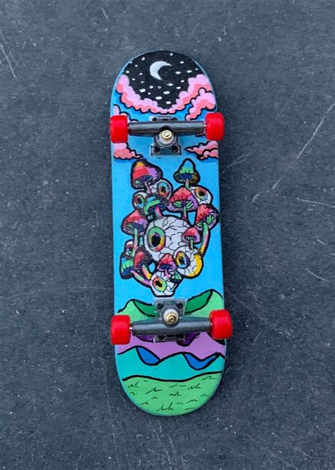 Mini Skateboard with Psychedelic Artwork / Trippy Tech Deck / | Etsy in 2020 | Skateboard deck ...