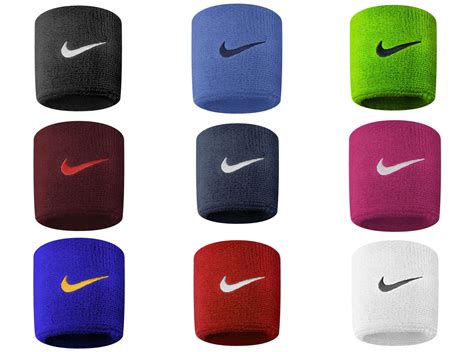 Nike Swoosh Sports Sweat Stretch Wristbands Set Of 2 Tennis Football ...