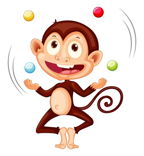 A monkey juggling balls on white background 362172 Vector Art at Vecteezy