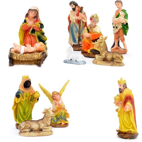 Nativity Crib Scene Figures Set Stable Movable Home Christmas ...