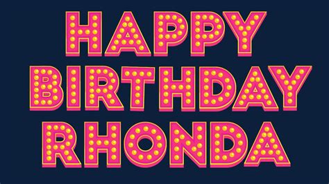 Happy Birthday Rhonda - YouTube