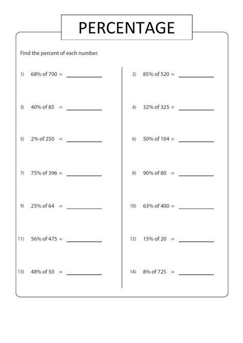 Percent Rate Of Change Worksheet