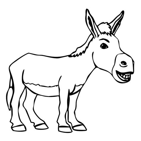 Simple Donkey Drawing | Free download on ClipArtMag