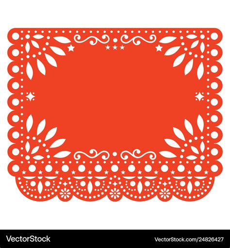 Papel picado floral template design Royalty Free Vector