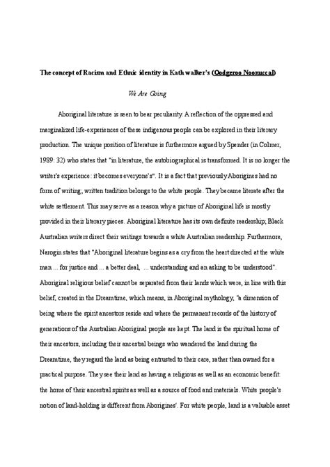 (DOC) The concept of Racism and Ethnic identity in Kath walker's (Oodgeroo Noonuccal ...