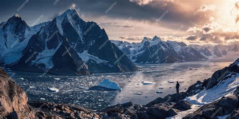 Premium Photo | Greenlandic landscape with icebergs