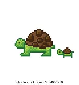 Sea Turtle Pixel Art Vector Picture Stock Vector (Royalty Free) 1854052219 | Shutterstock