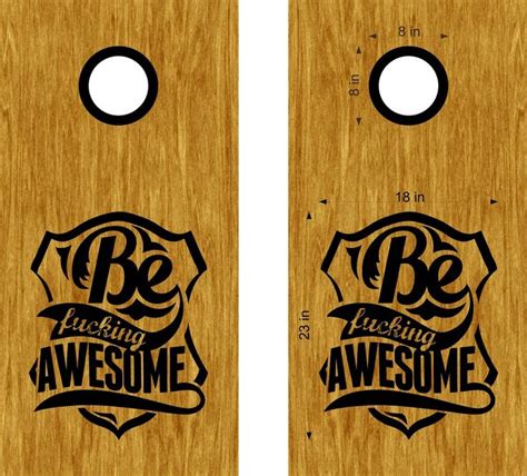 Be Awesome Cornhole Board Decals Sticker | Cornhole board decals, Cornhole, Cornhole decals