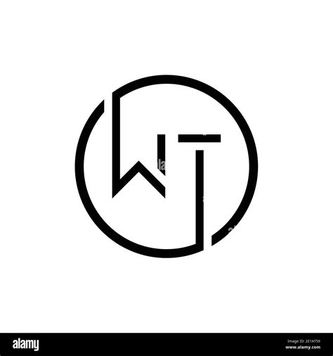 Initial Circle Letter WT Logo Design Vector Template. Initial Linked ...