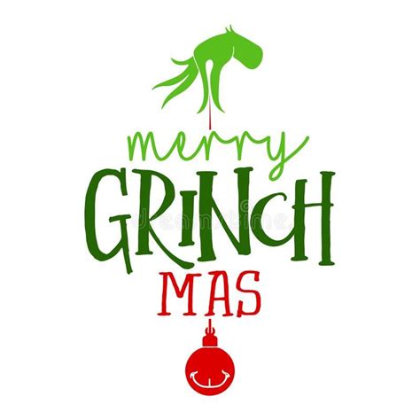 Merry Christmas with Grinch - Calligraphy phrase for Christmas. Hand drawn lettering for Xmas ...