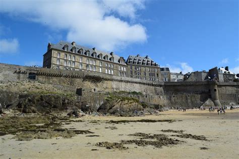 Beach Above Saint Malo Ramparts in France Stock Image - Image of ...