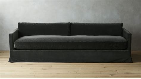 Delphine Dark Grey Velvet Slipcover Sofa | Slipcovered Sofa, Couch ...