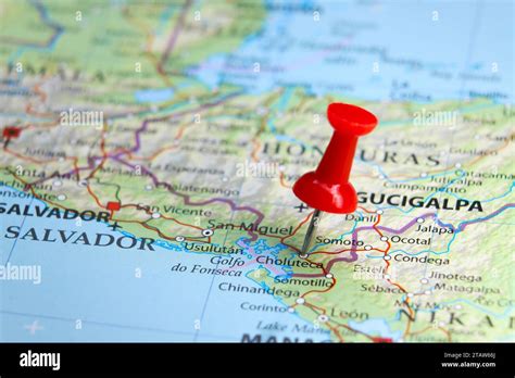 Choluteca, Honduras pin on map Stock Photo - Alamy