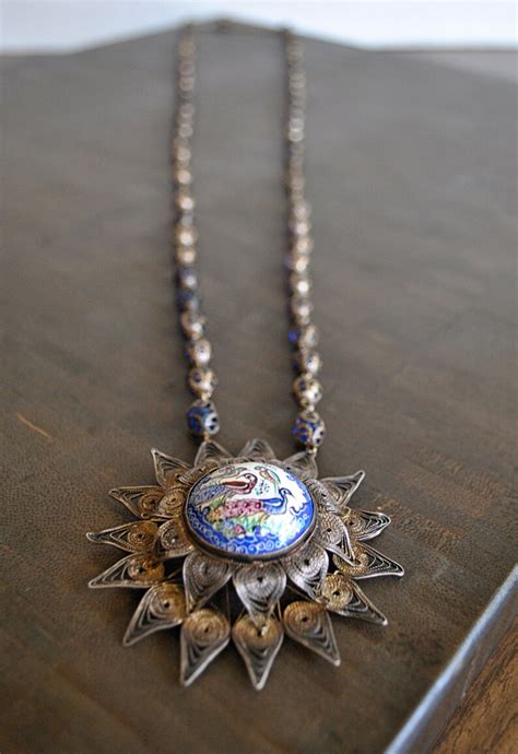 VINTAGE STERLING Silver PEACOCK Necklace - Etsy