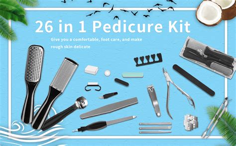 Amazon.com : Professional Pedicure Kit, 26 in 1 Stainless Steel Foot Care Tools With Foot File ...