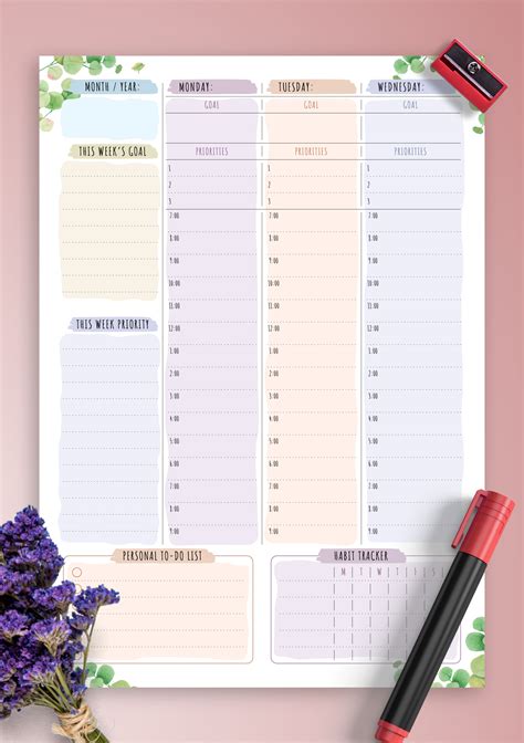 Editable Planner Templates