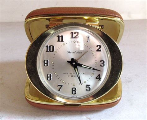 Vintage Westclox Travel Ben - Travel Alarm Clock Brown Folding Case Working | eBay | Alarm clock ...