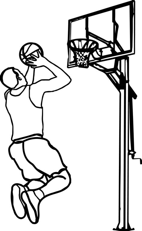 11+ Basketball Clipart Black And White - Preview : Outline Playing B | HDClipartAll