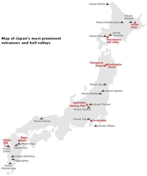 Volcanoes and Hell Valleys in Japan