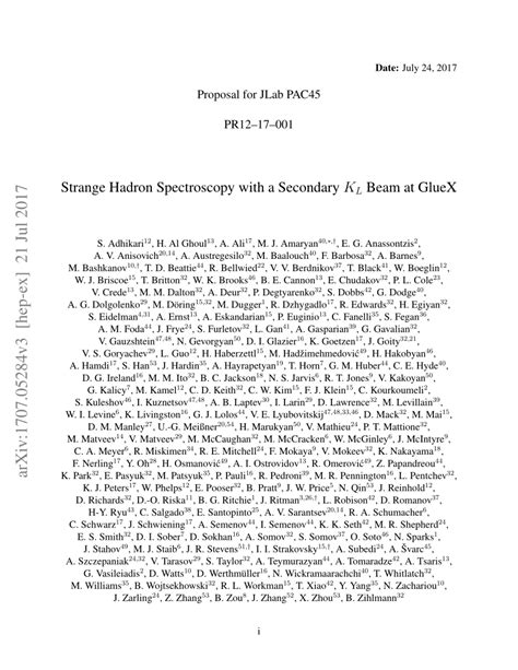 (PDF) Strange Hadron Spectroscopy with a Secondary KL Beam at GlueX