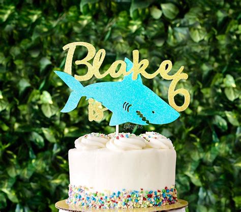 Custom Shark cake topper birthday cake topper | Etsy