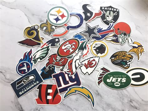 32Pcs Football Team NFL Vinyl Stickers pack Bumper Laptop | Etsy