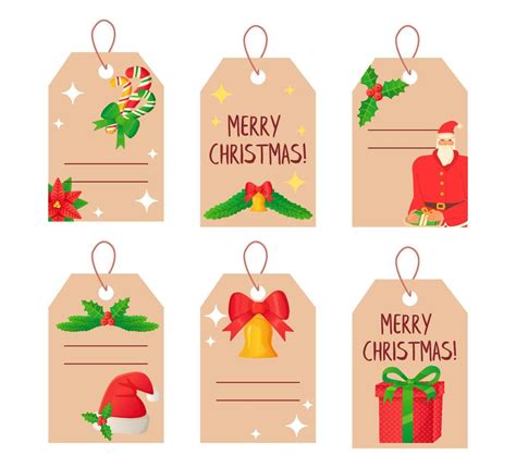 Christmas gift tags set with decorative elements. 11288707 Vector Art ...