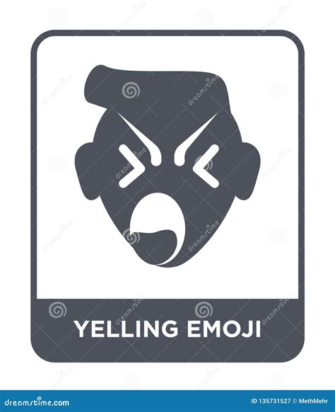 Yelling Emoji Icon in Trendy Design Style. Yelling Emoji Icon Isolated on White Background Stock ...