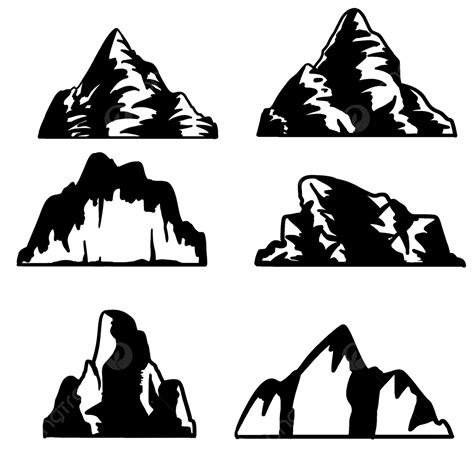 American Style Black And White Sketch Mountain, American, Black And ...