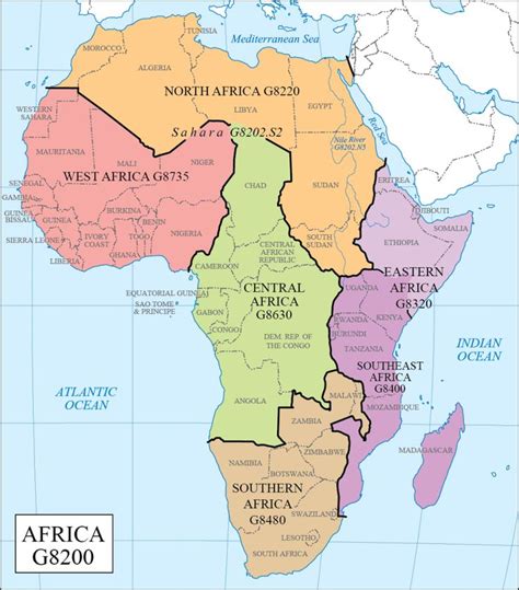 LC G Schedule Map 33: Africa Regions | Geography map, Map, Africa map