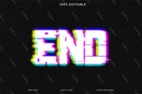 End Font Style Text Effect | Photoshop PREMIUM PSD File