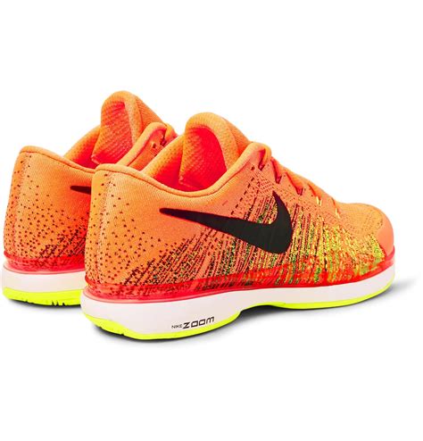 Nike Rubber Zoom Vapor Flyknit Tennis Sneakers in Bright Orange (Orange) for Men - Lyst